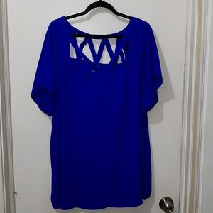 Torrid, Blue flowy caged top